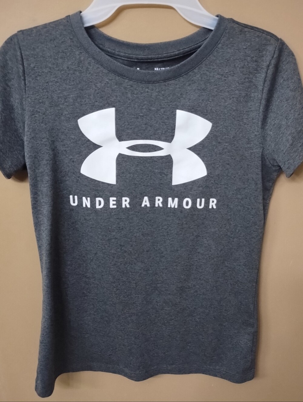 Under Armour Gray Short-Sleeve Logo Tee for Women XS Cat1